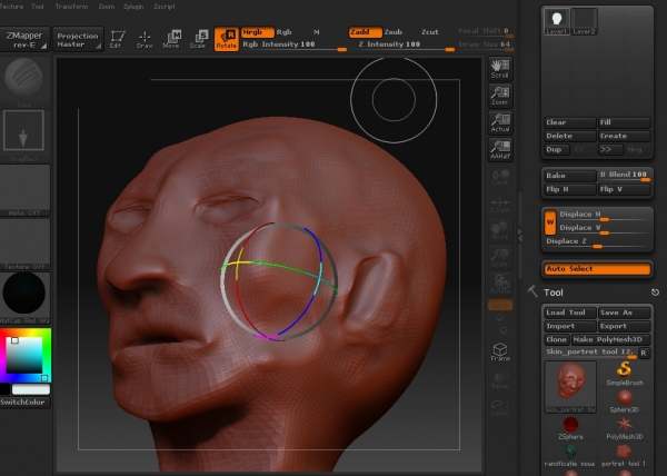 Creation of Clay draft of a human head: Step 10